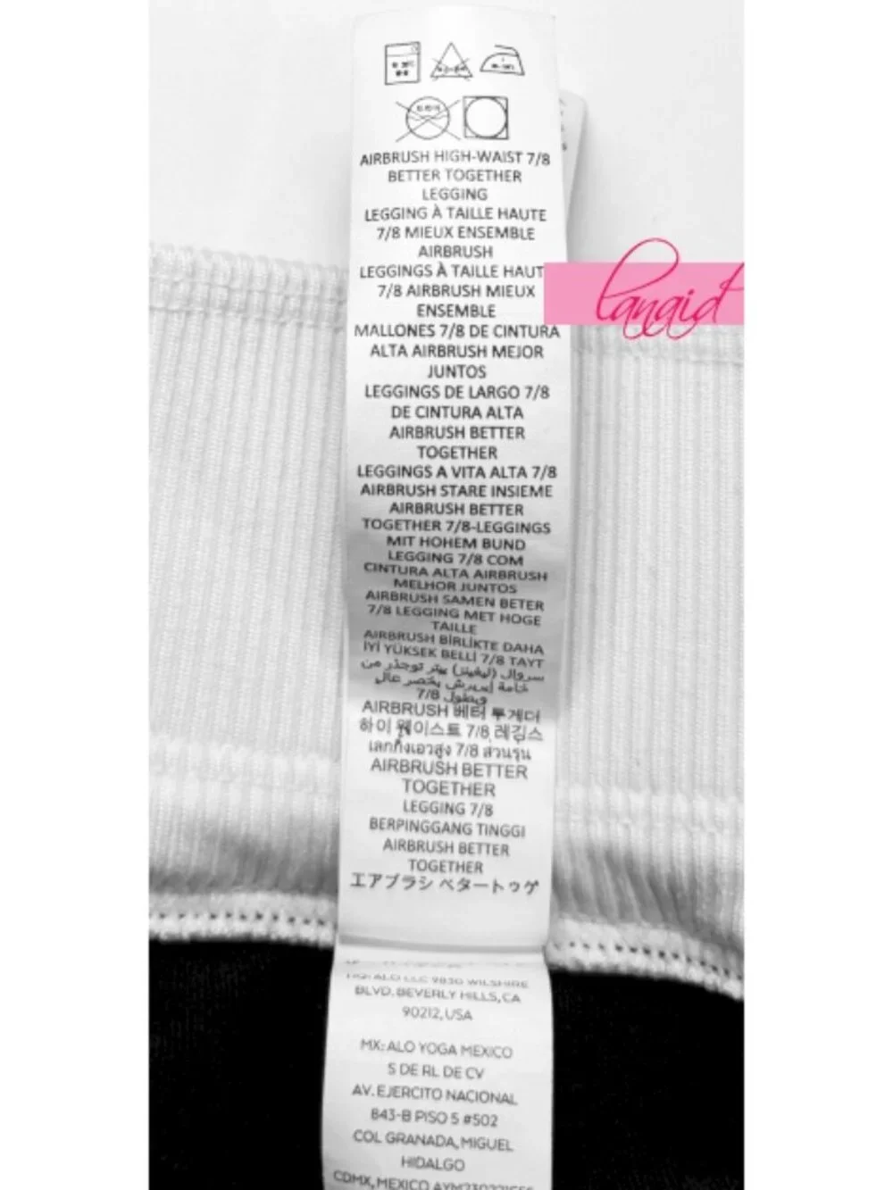 Alo Airbrush High-Waist 7/8 Better Together Leggings Black White Sporty Hi-Rise